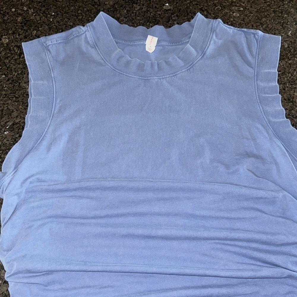 Daily Practice By Anthropologie Light Blue Sleeveless Ruched Dress - Picture 9 of 12
